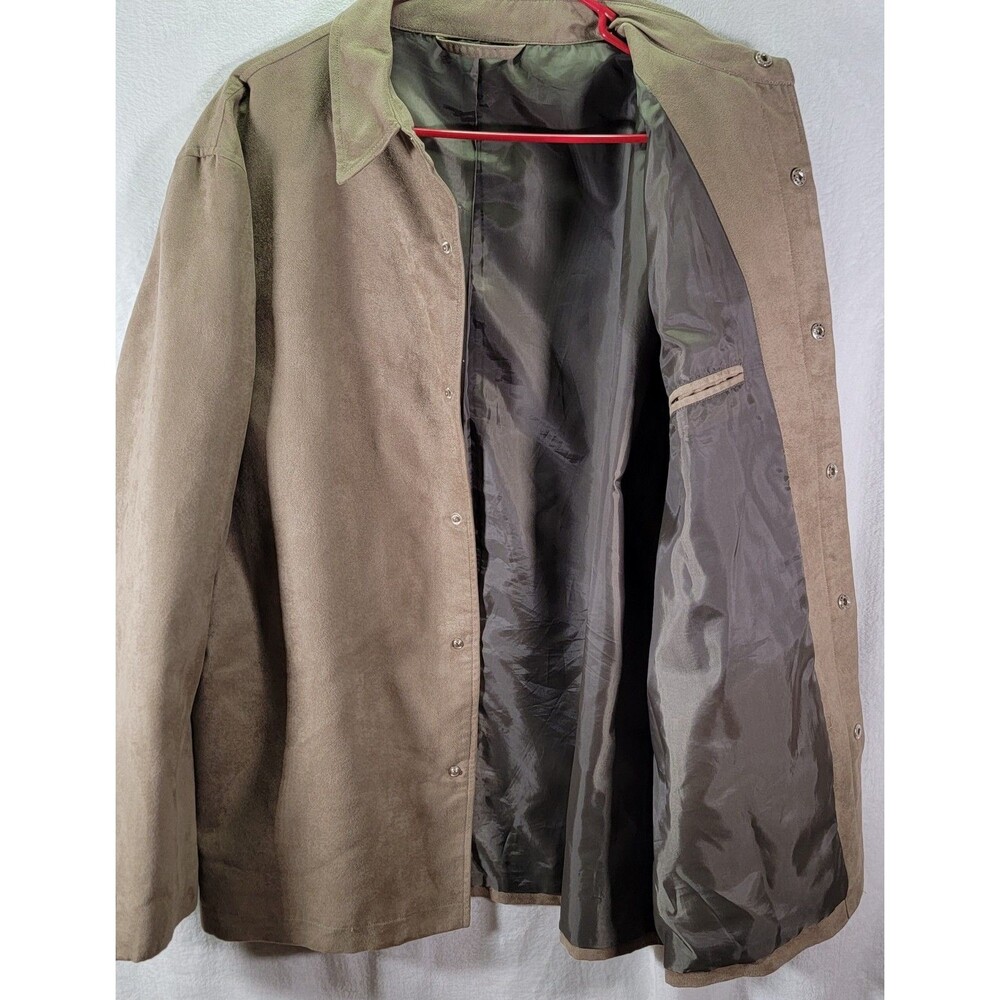 SLATE & STONE Slates Men's XL Brown Tan Faux Suede Lined Button Work Jacket - Picture 4 of 10